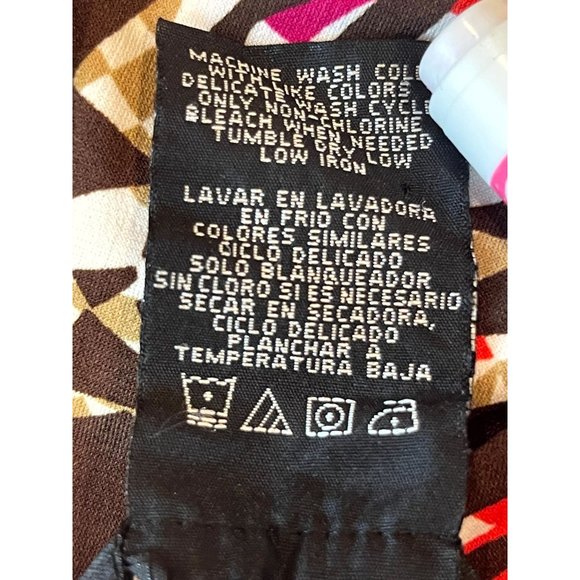 George Womens Geometric Pattern Cowl Neck Dress Gl288118E V Neck Brown White XXL - Picture 7 of 7